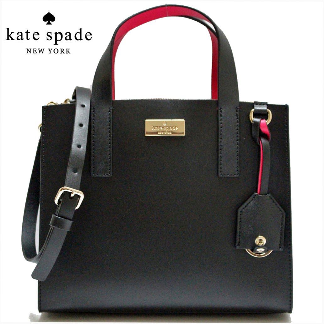 Kate Spade Anissa Bag (Black Leather. kate spade black bag pink interior. 