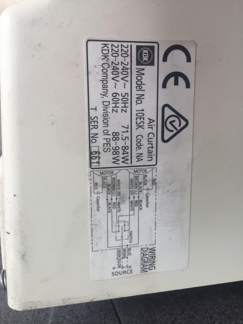 Kdk Air Curtain Home Appliances Cooling Air Care On Carousell