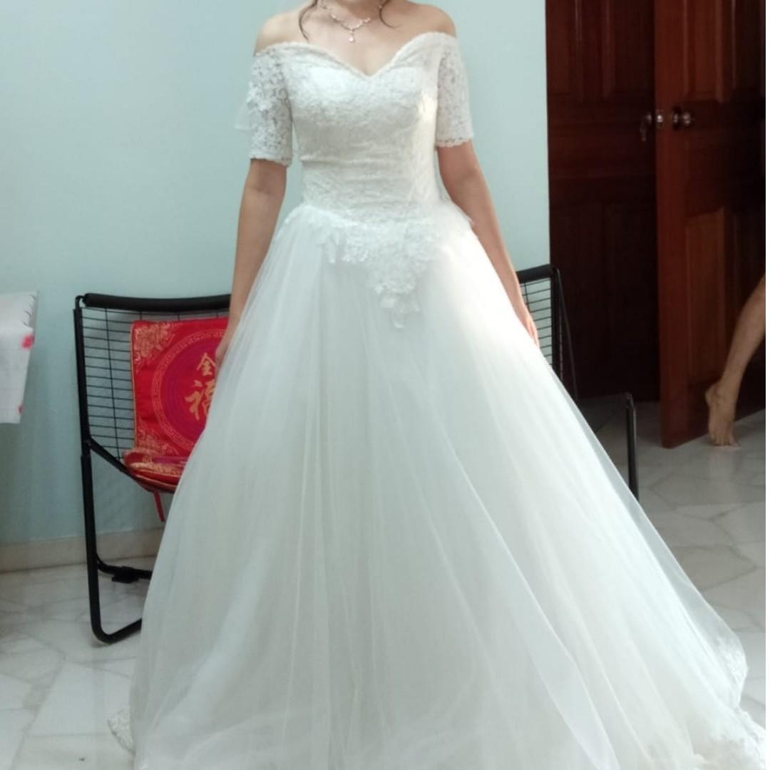 Korean style Wedding Dress with Sleeves