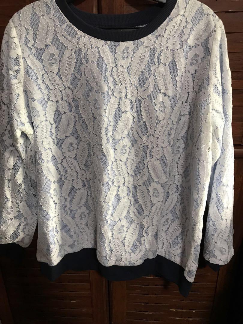 Lace top sweater clearance