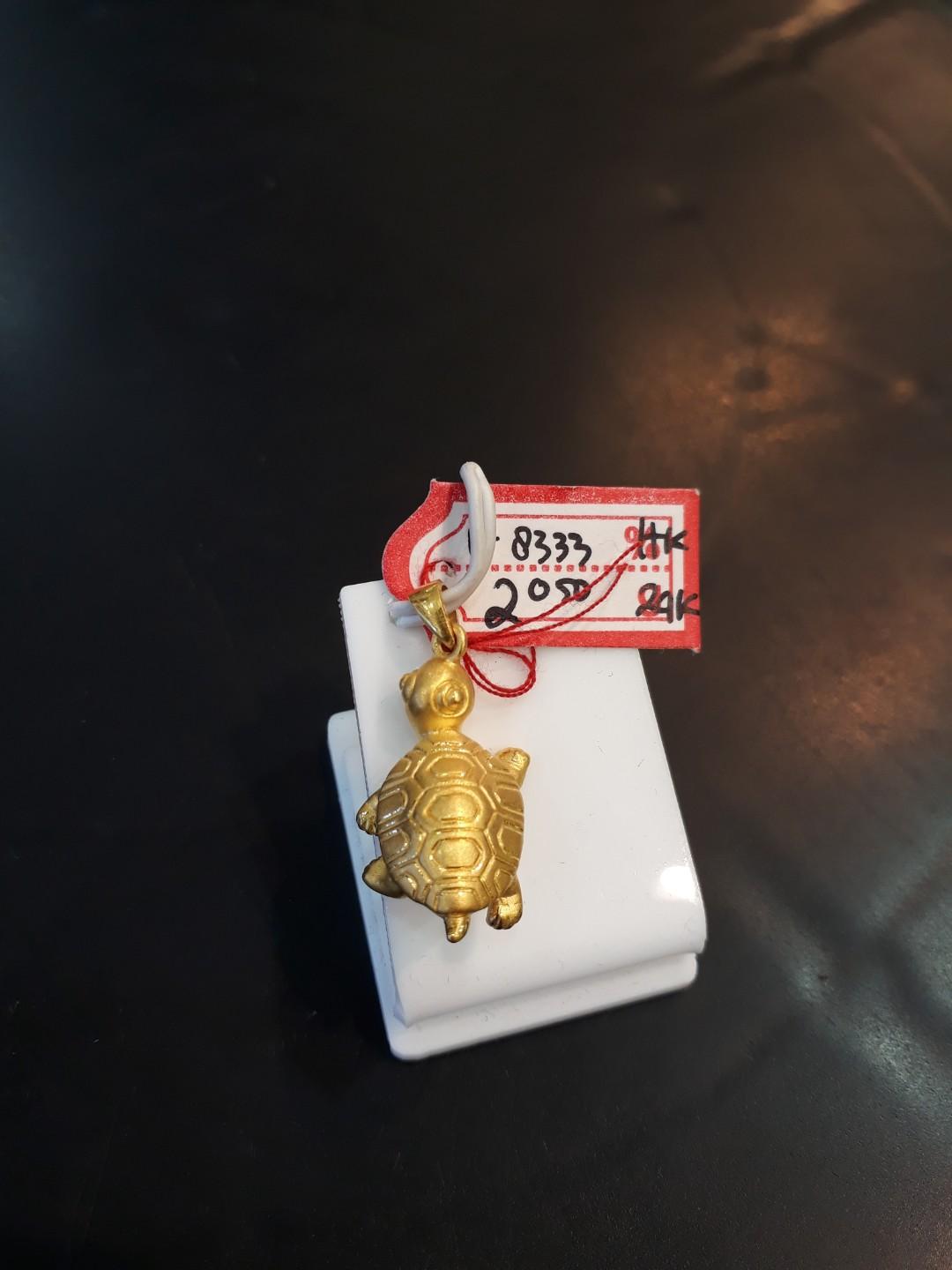 Liontin emas 24k kura kura