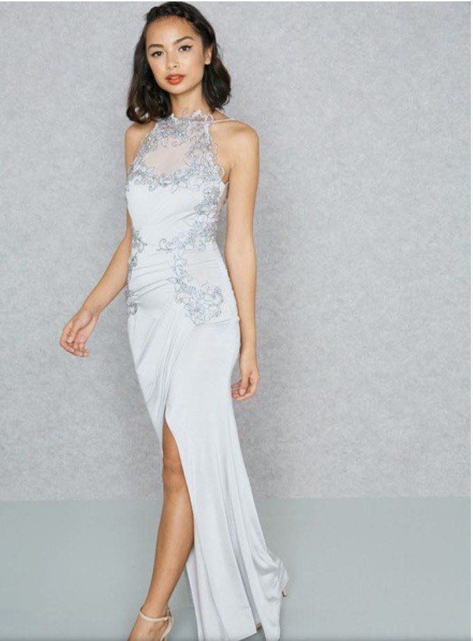 lipsy high neck lace dress