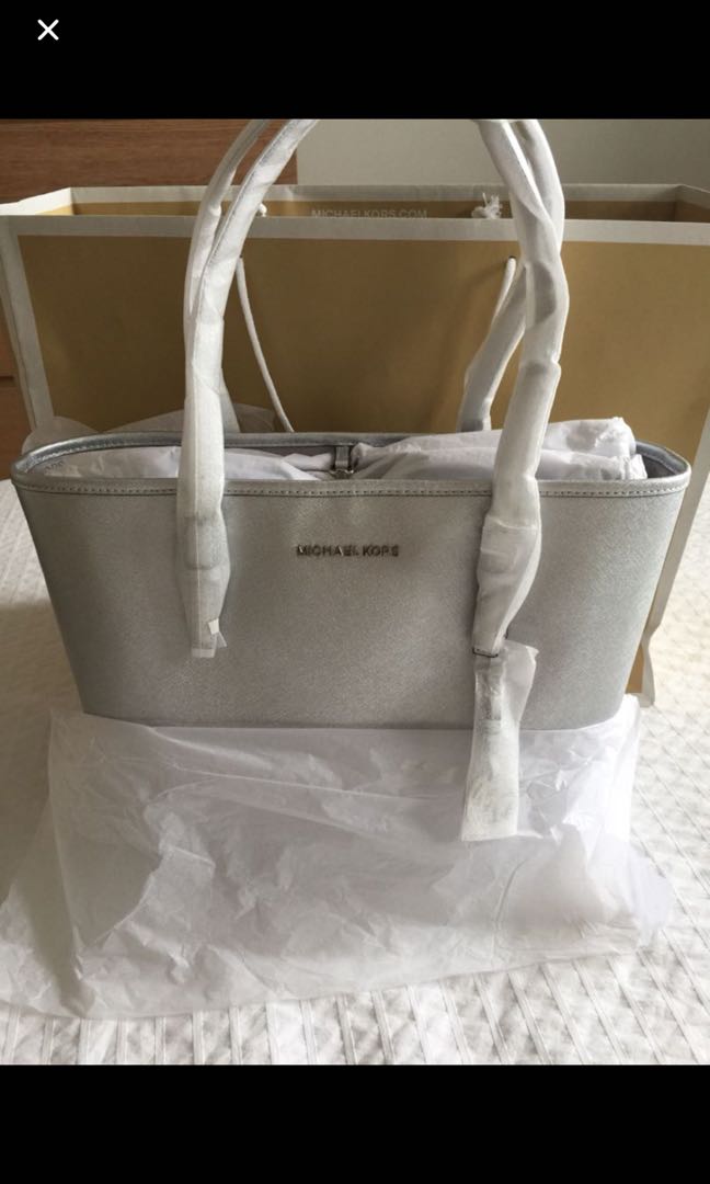 michael kors silver tote