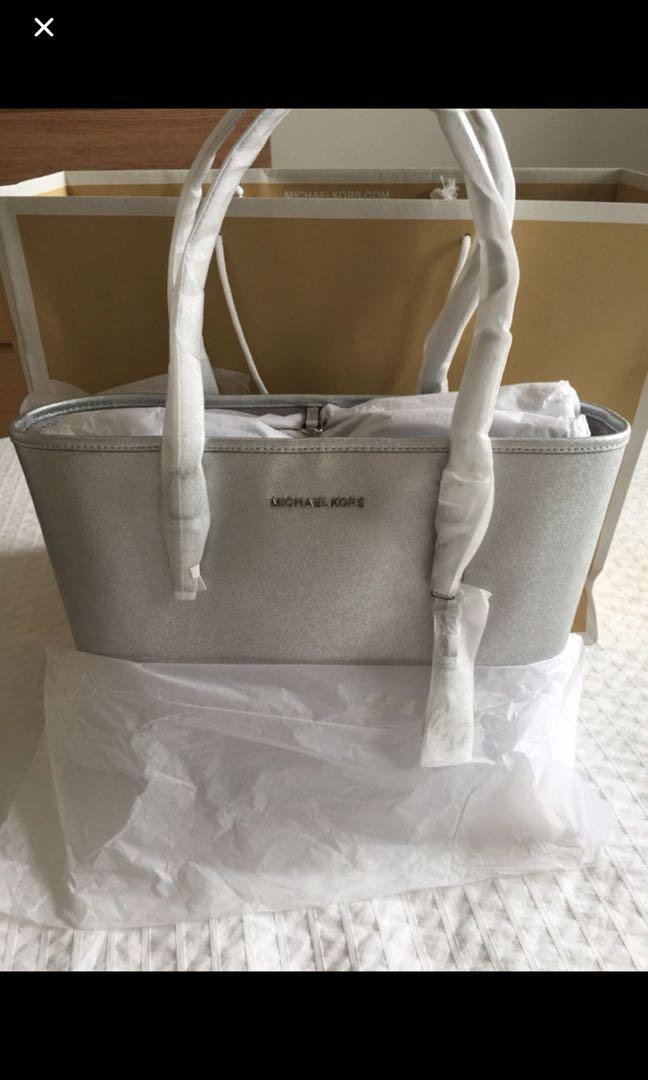 michael kors tote silver