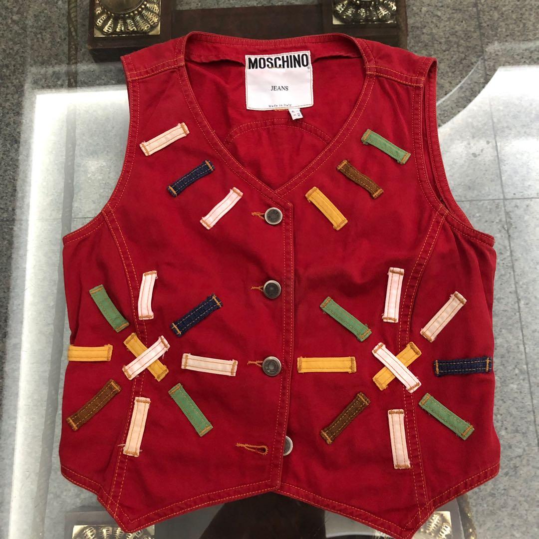 Red store jean vest