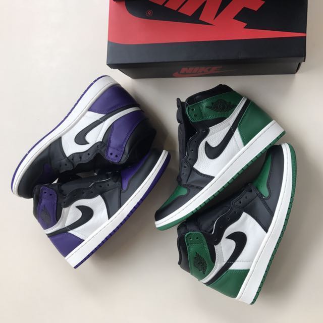 Purple sales green jordans