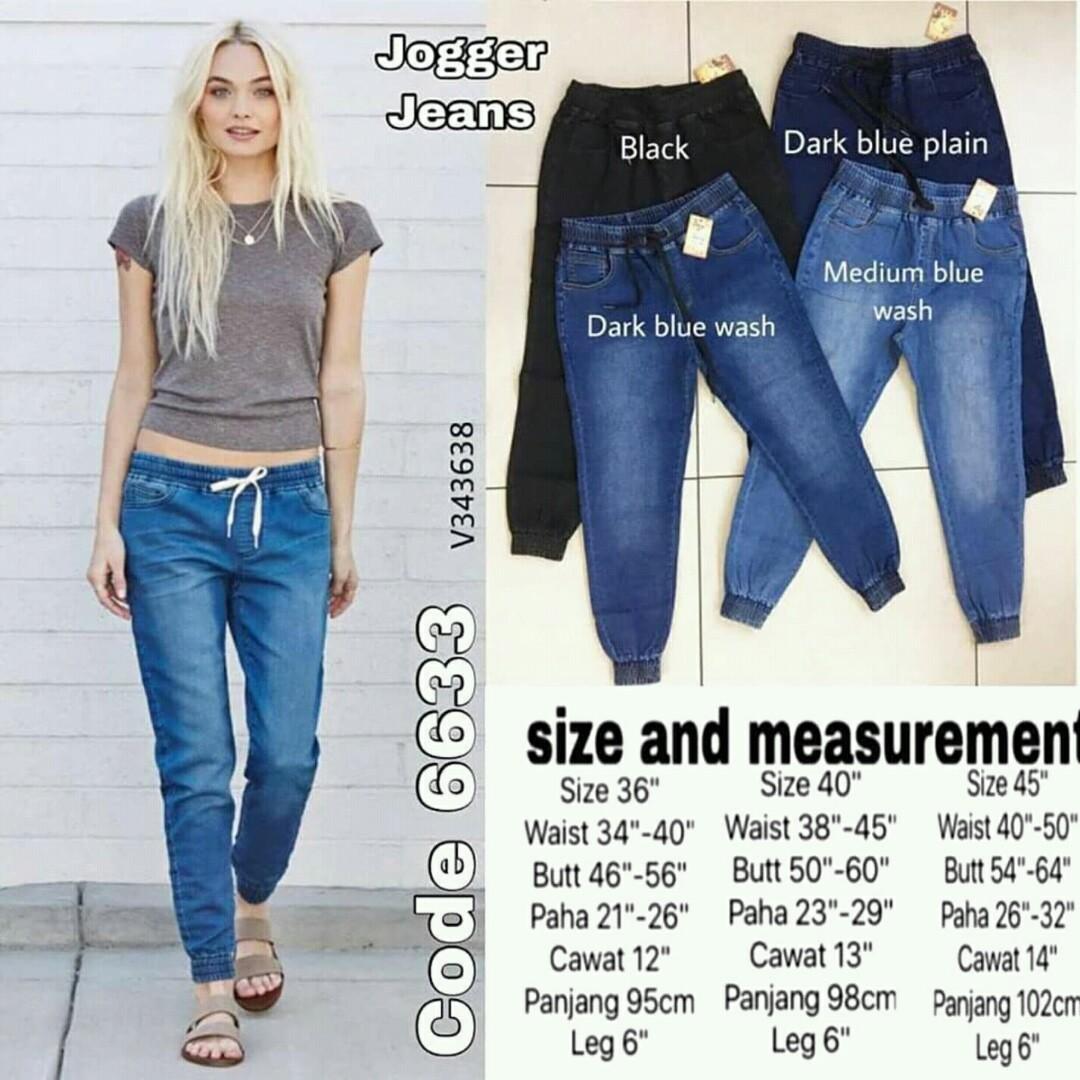 women's plus size denim joggers