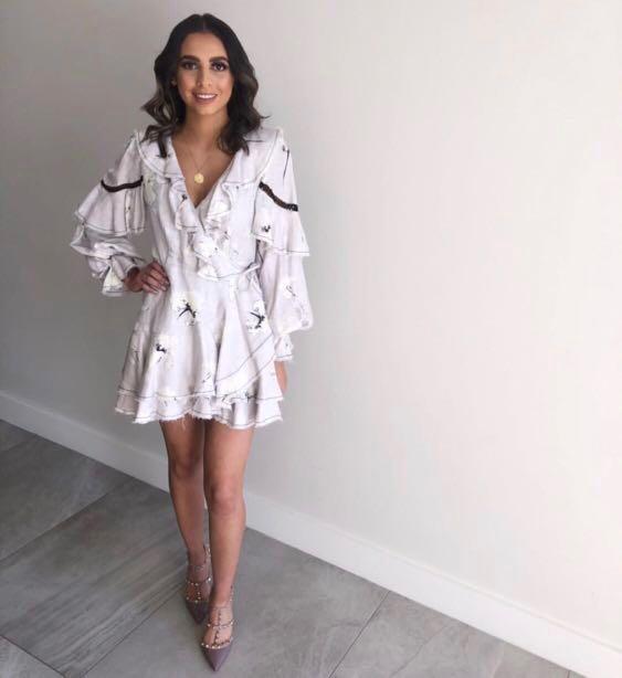 aje fiona wrap dress