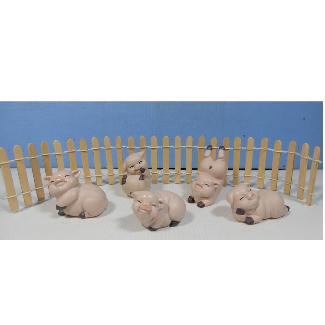 Vintage rare retired ceramic pigs set of 5 collectable cute pigs ...