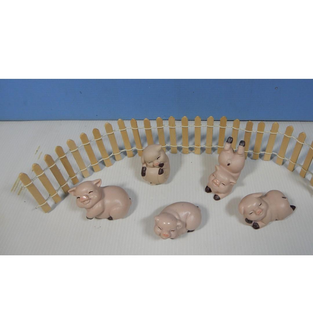 Vintage rare retired ceramic pigs set of 5 collectable cute pigs ...