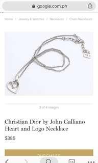 Christian Dior Heart and Logo Necklace