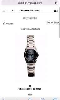 Zadig & Voltaire silver steel watch