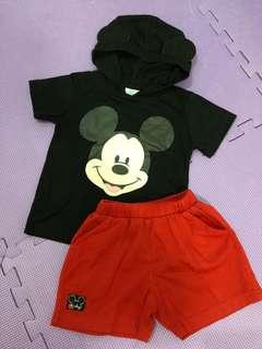 Mickey Mouse Hoodie with Ears and Shorts