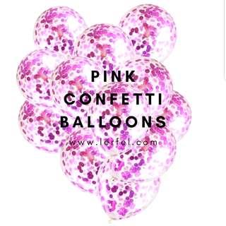 Pink Confetti Latex Balloons - 20 Pieces (Wedding / Birthday / Proposal / Christmas / Anniversary)