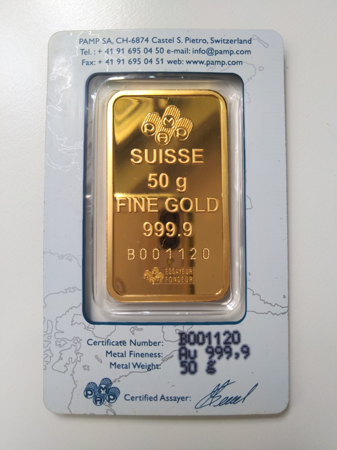 Gold Bar 50g Pamp Suisse 24k 999 9 Hobbies Toys Memorabilia Collectibles Currency On Carousell