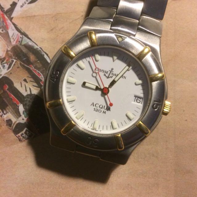 Authentic Ulysse Nardin Aqua 120m quartz watch Men s Fashion