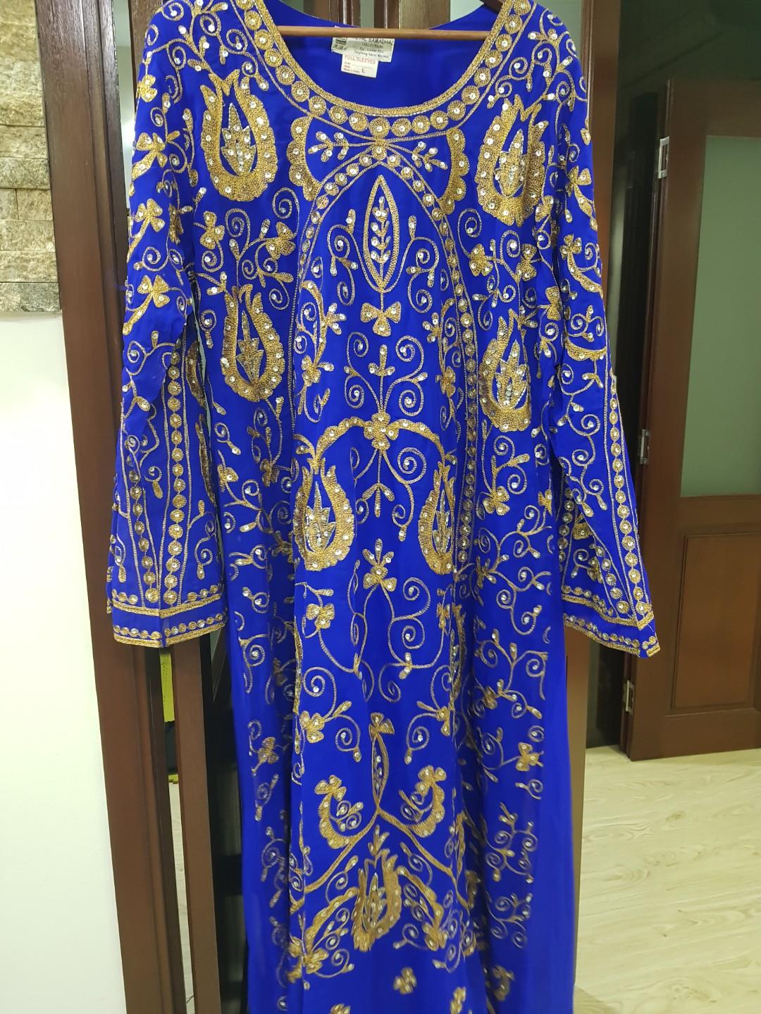 Royal Blue Cross Stitch Jalabiya