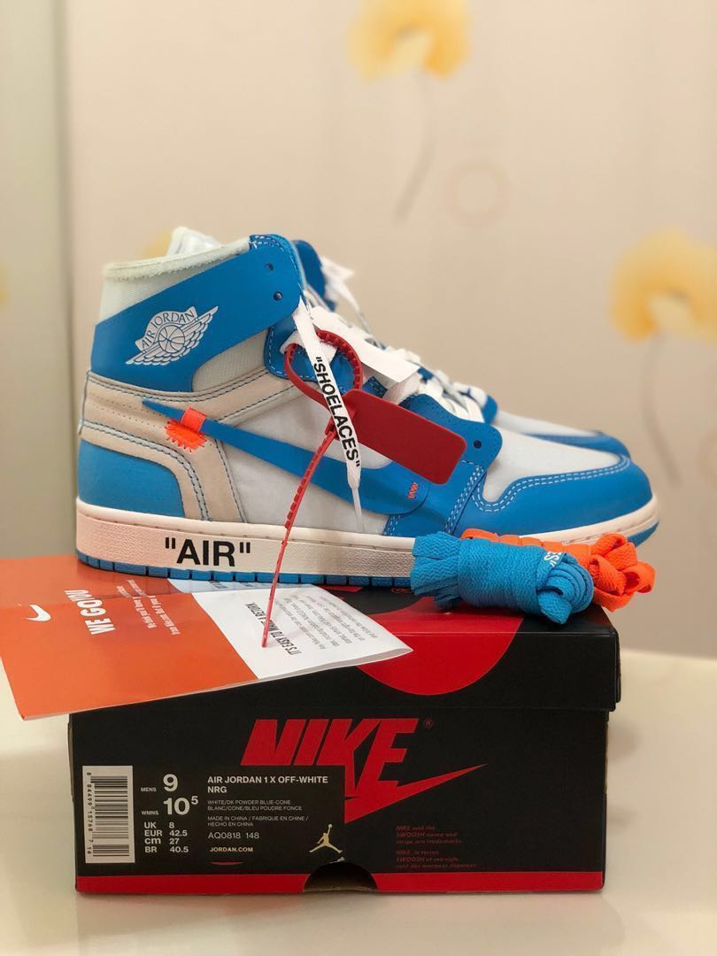 Air jordan 1 best sale off white university blue