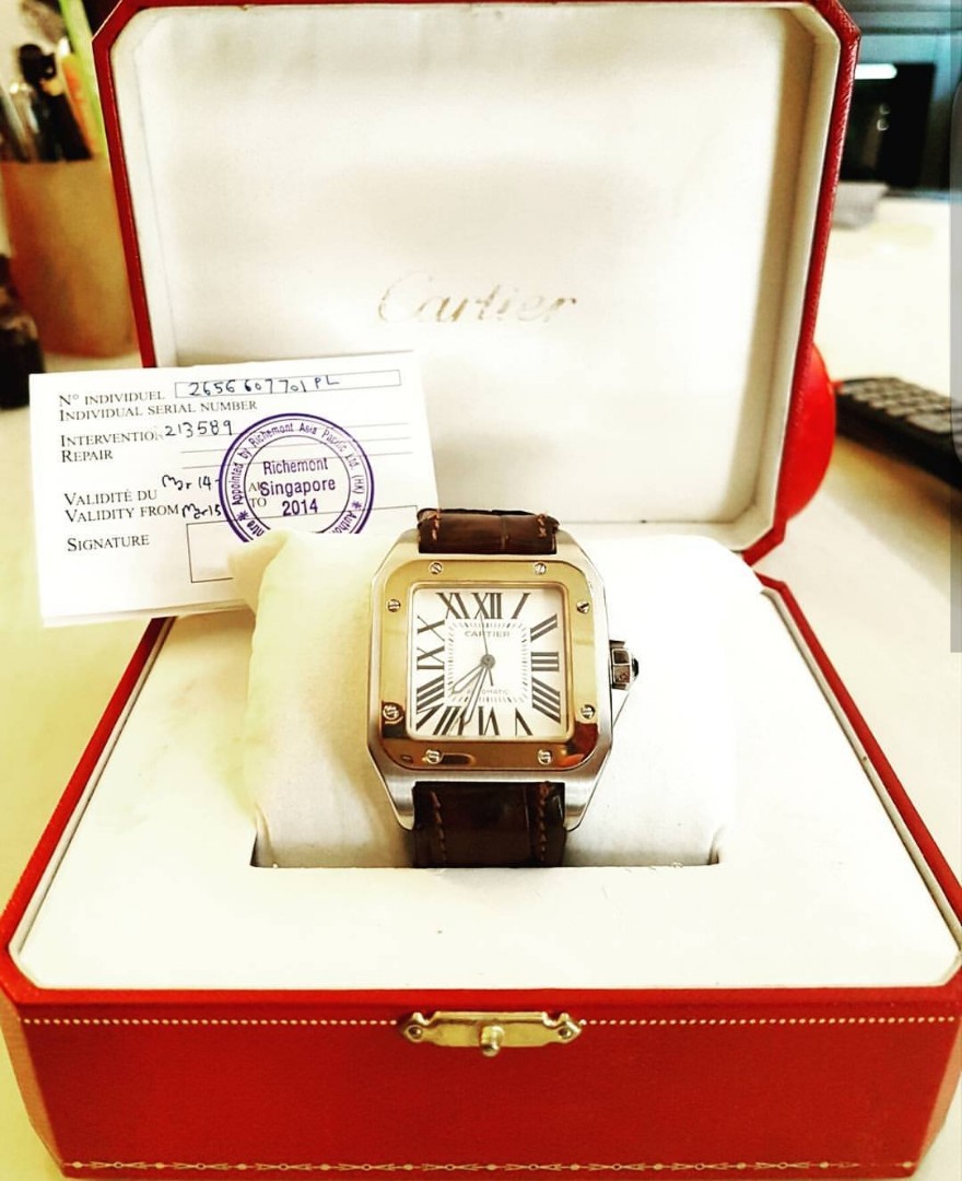 Cartier santos 100 serial number 2025