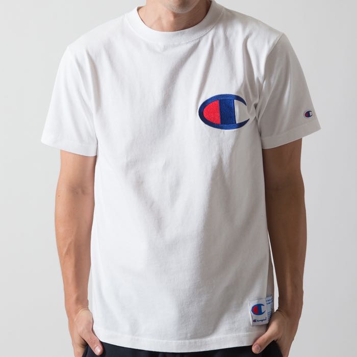 Oprechtheid Ga wandelen bon Champion Big C Logo T-shirt White, Men's Fashion, Tops & Sets, Tshirts &  Polo Shirts on Carousell