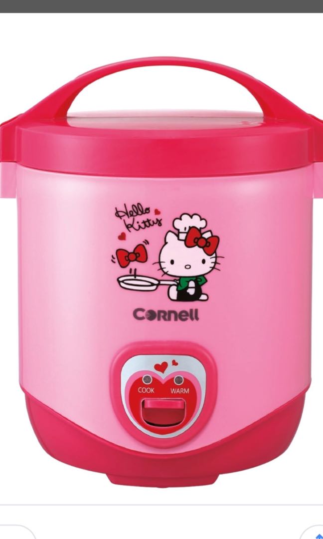 Rice Cooker & Warmer with Tray and Handle Hello Kitty Pink 0.4 Liter  Movable Lid
