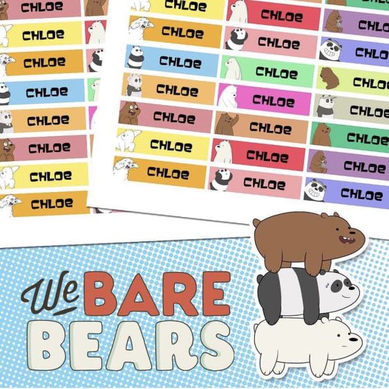 Custom Sticker Label Wbb We Bare Bears Books Stationery Stationery On Carousell