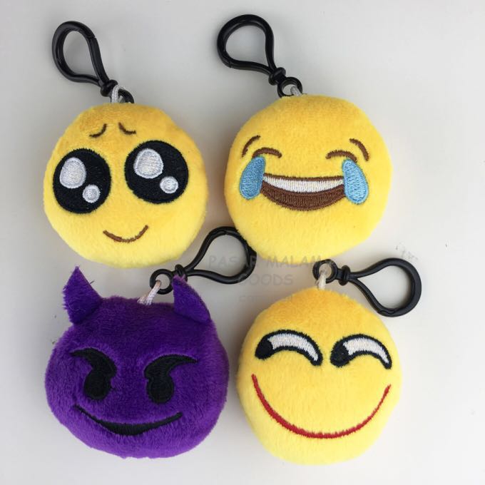 Emoji Plush With Hook Keychain Bag Ornament Decor Whatsapp Icon Teary Eyes Devil Lol Laugh Grin Mini Plush Emoticon Pillow Toys Games Others On Carousell