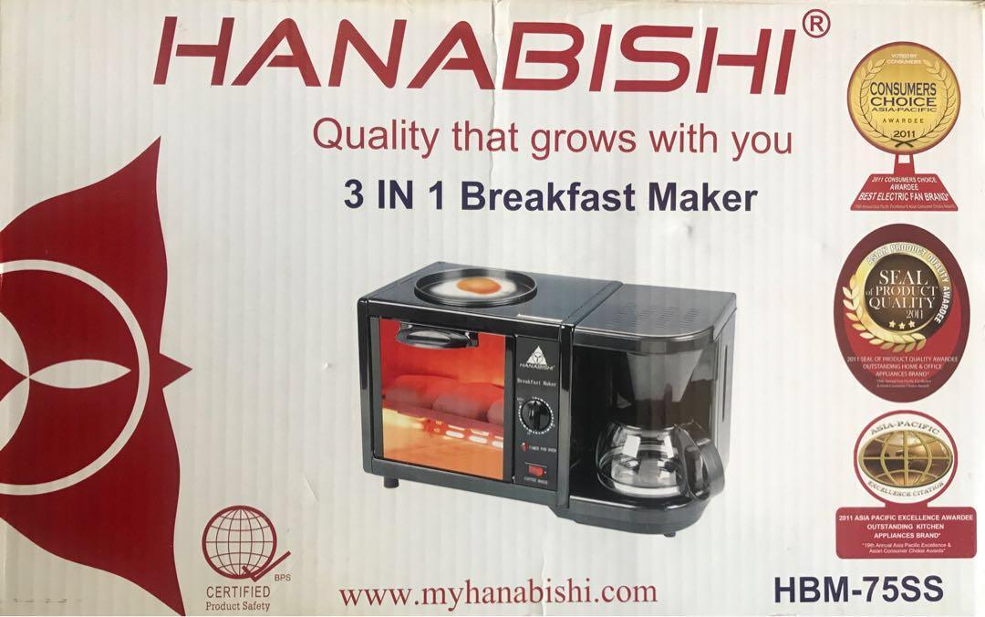 Hanabishi 3in1 Breakfast Maker (Oven,Coffee Maker,Frying Pan), TV