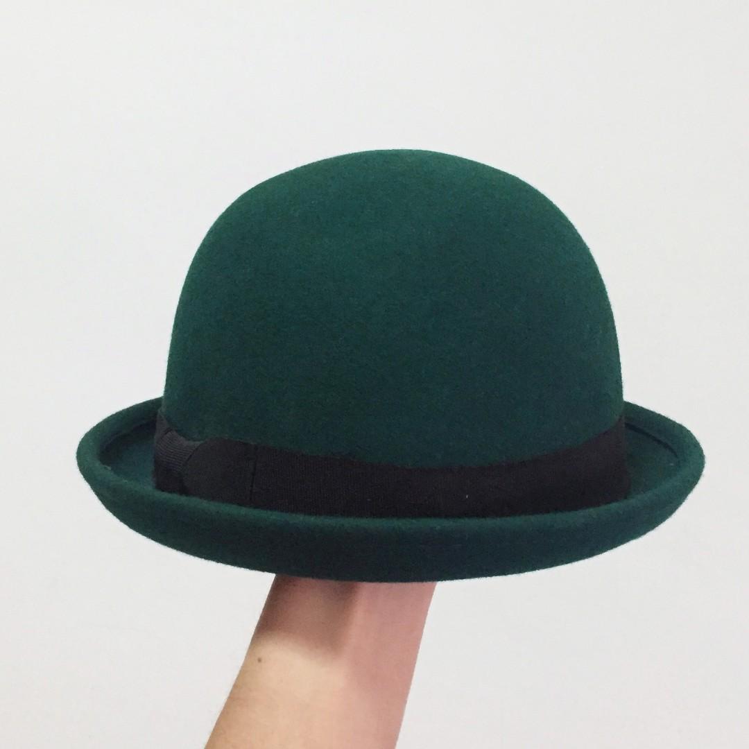 Dark green bowler hat outlet