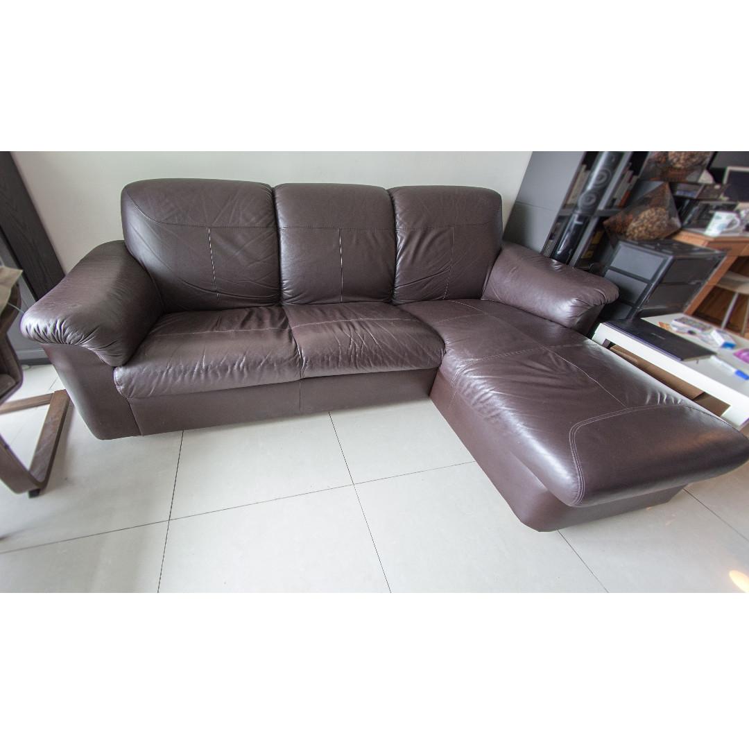 Ikea Timfors 4 Seater Leather Sofa Incl Chaise Home Furniture