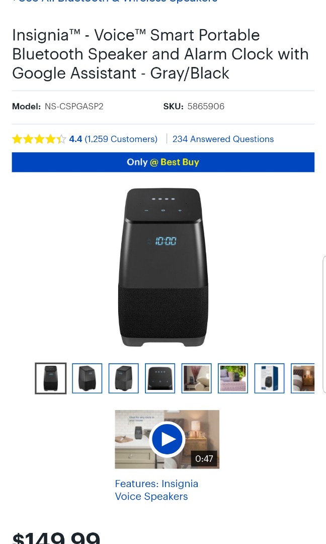 Insignia voice alarm clock best sale