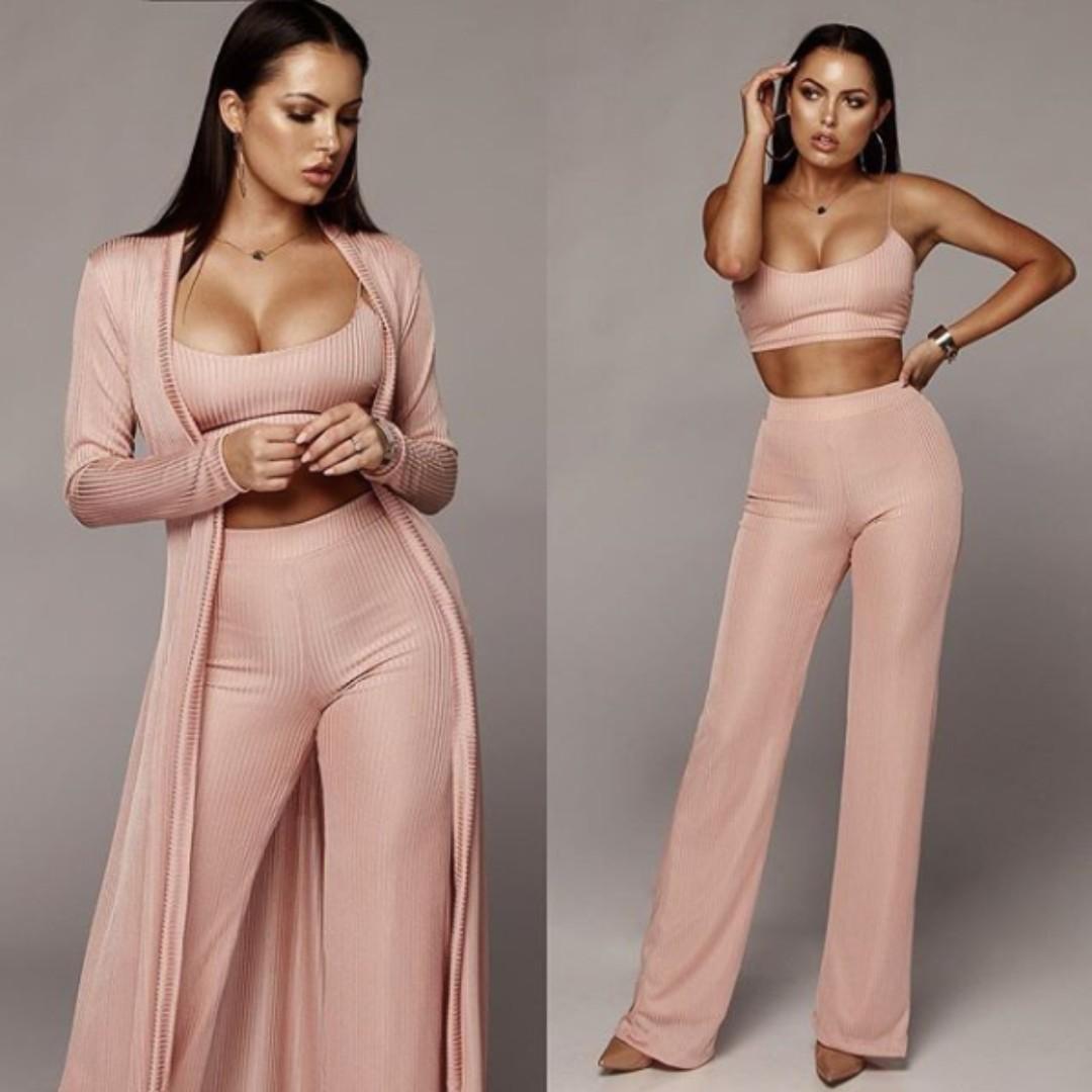 J Lux Label - Grey Silver Prosecco Crop & Wide Leg Pants ...