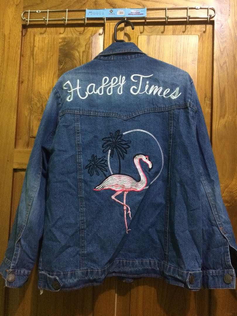 Jaket Jeans Flamingo Women S Fashion Women S Clothes Outerwear