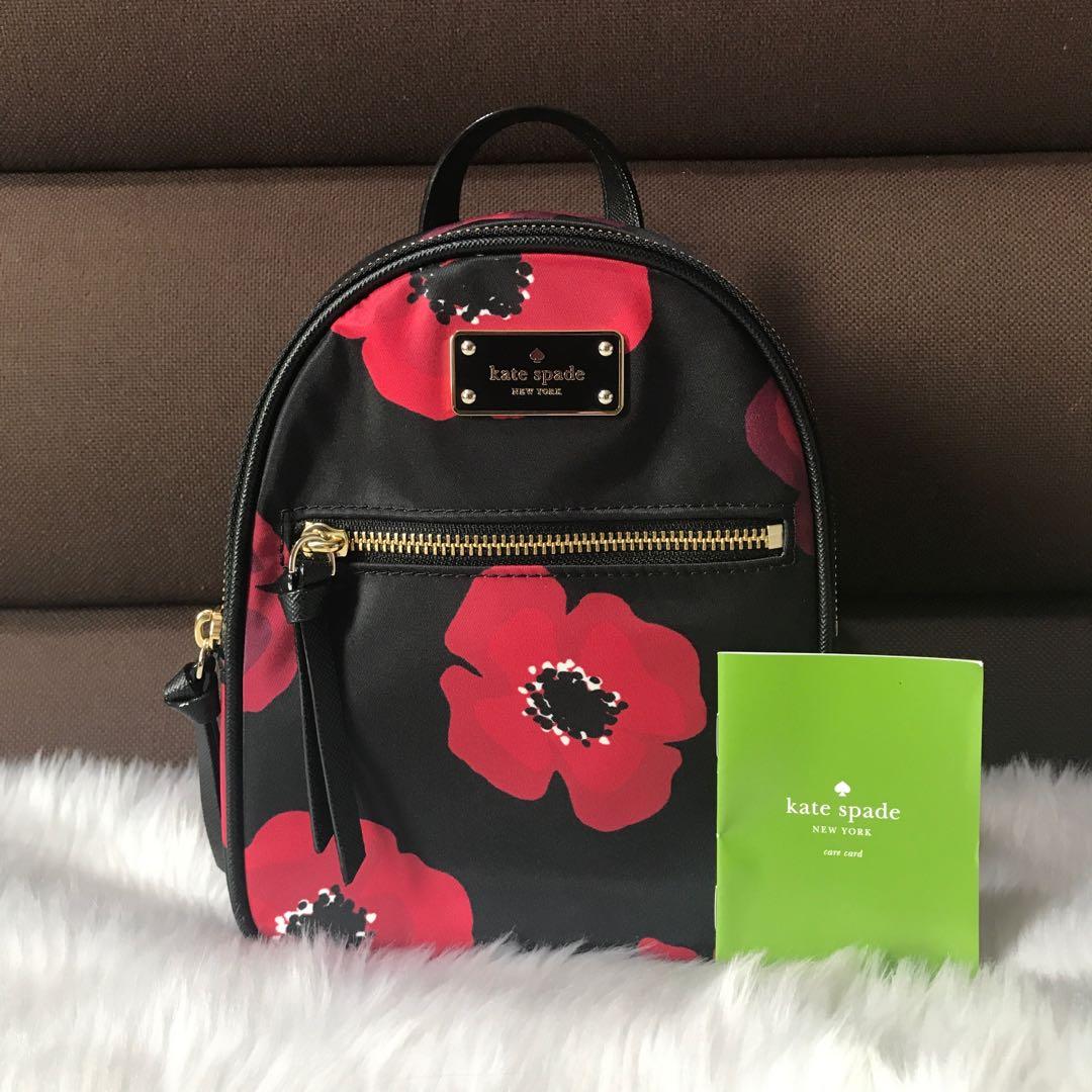 Kate Spade Bradley Wilson Road Poppy Mini Backpack Women s Fashion Bags Wallets Backpacks on Carousell