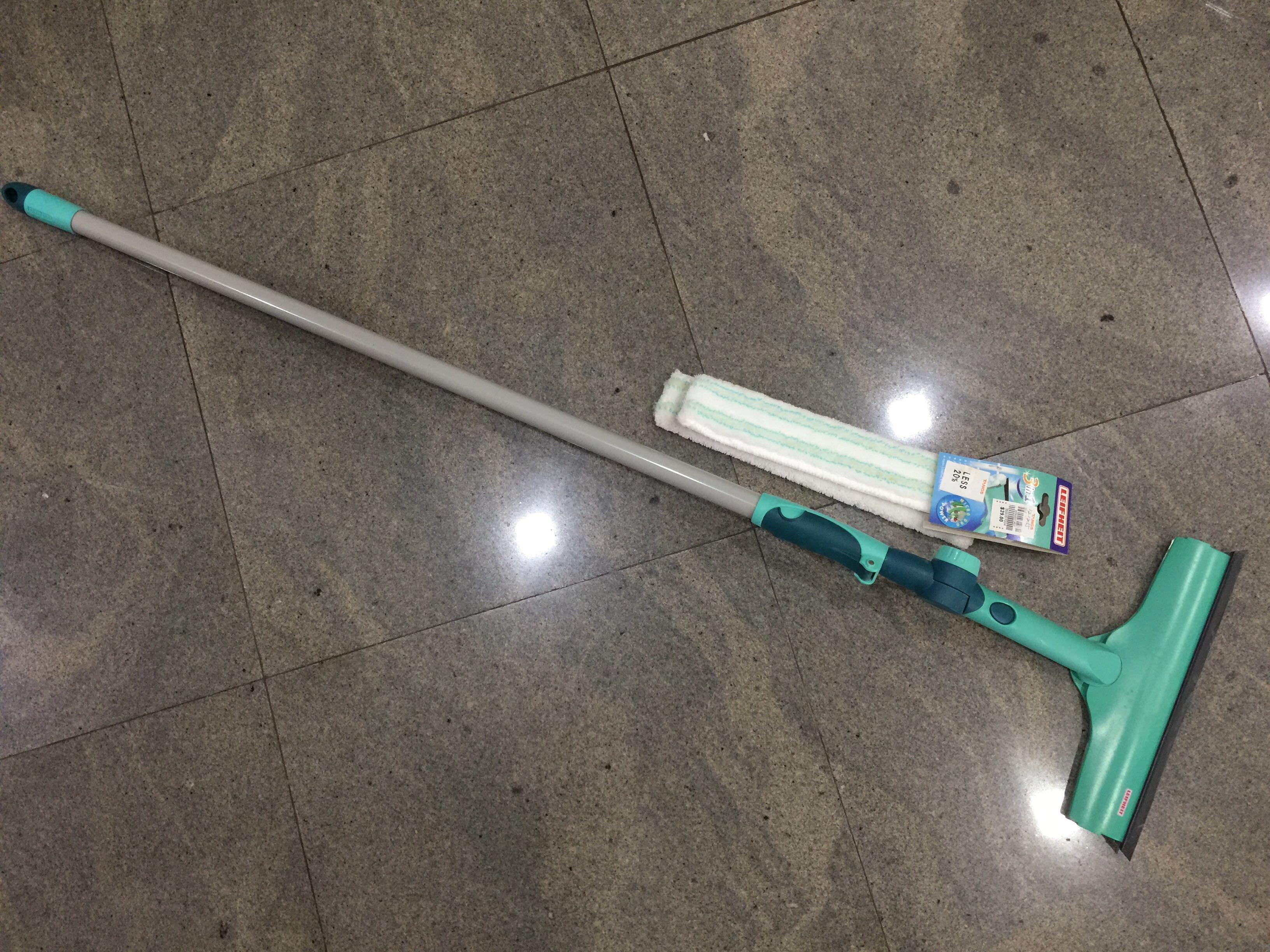 [LEIFHEIT] WINDOW & FRAME CLEANER WITH TELESCOPIC HANDLE, Furniture