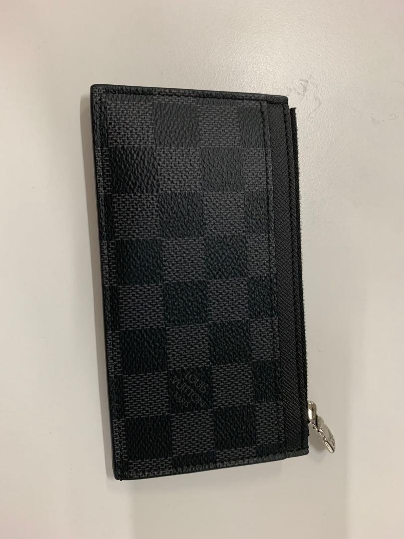 coin card holder cloth small bag Louis Vuitton Black in Cloth - 19727211
