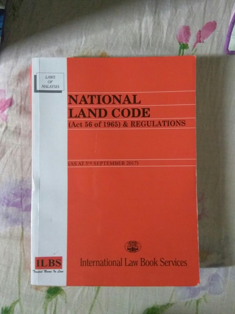 National Land Code Act 56 Of 1965 Regulations Law Book Textbooks On Carousell