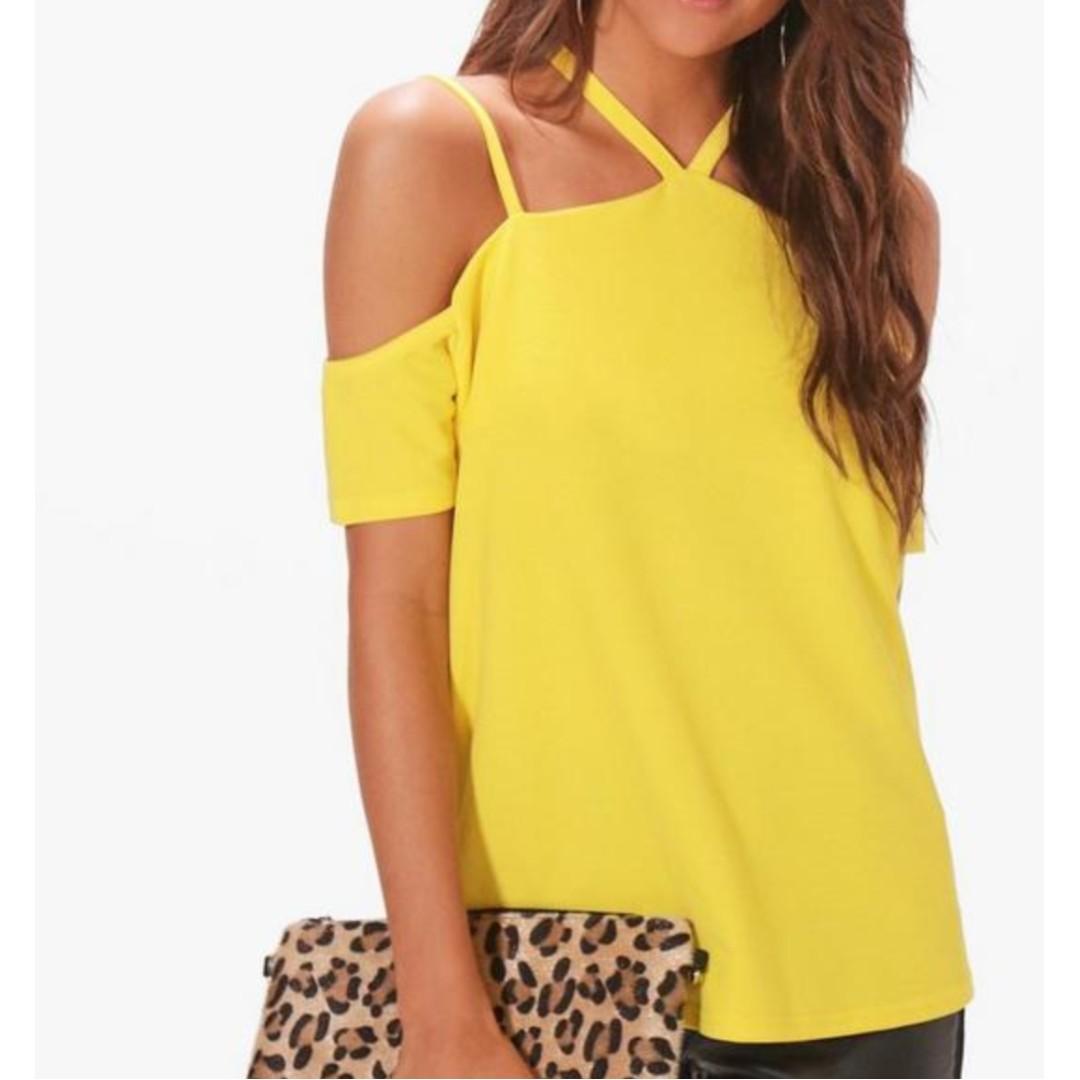 boohoo yellow top