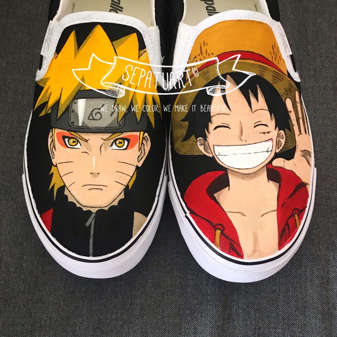 Painted Shoes Naruto One Piece Women S Fashion Shoes On Carousell