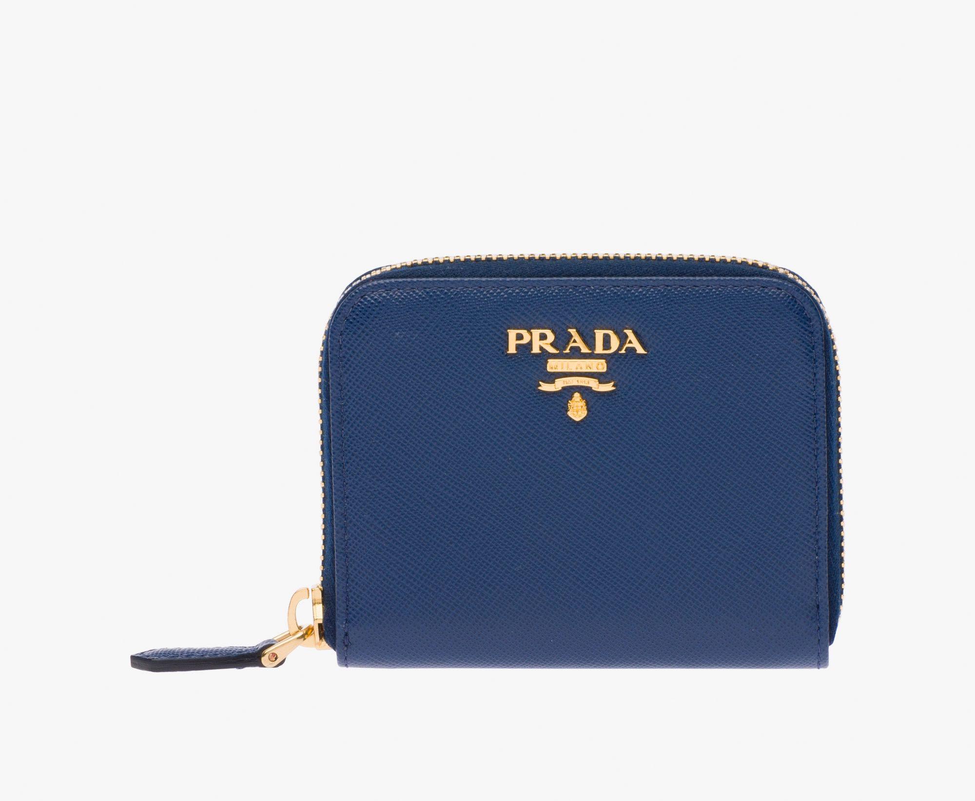 prada saffiano leather coin purse