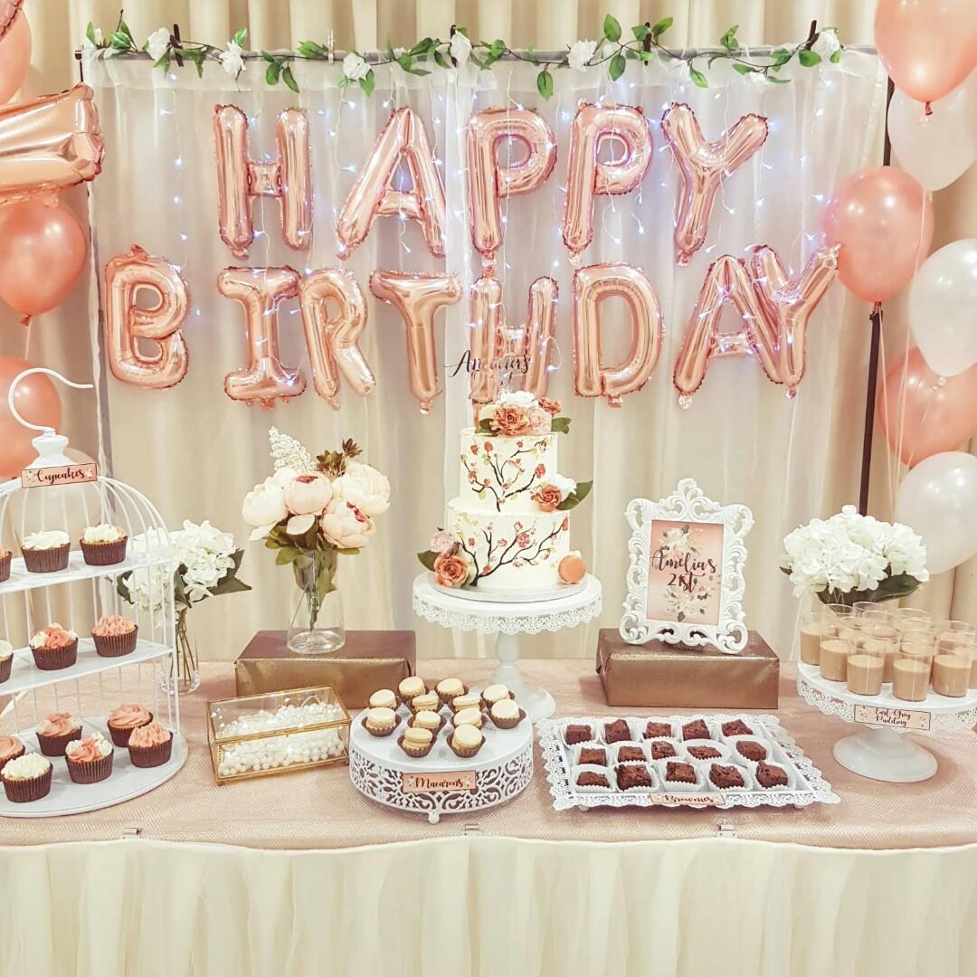 Rose Gold Dessert Table Food Drinks Baked Goods On Carousell