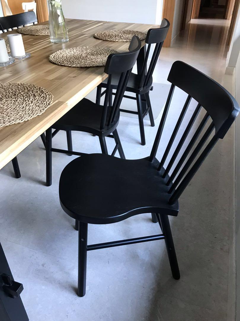 Skogsta Dining table with 6 chairs, Furniture & Home Living, Furniture