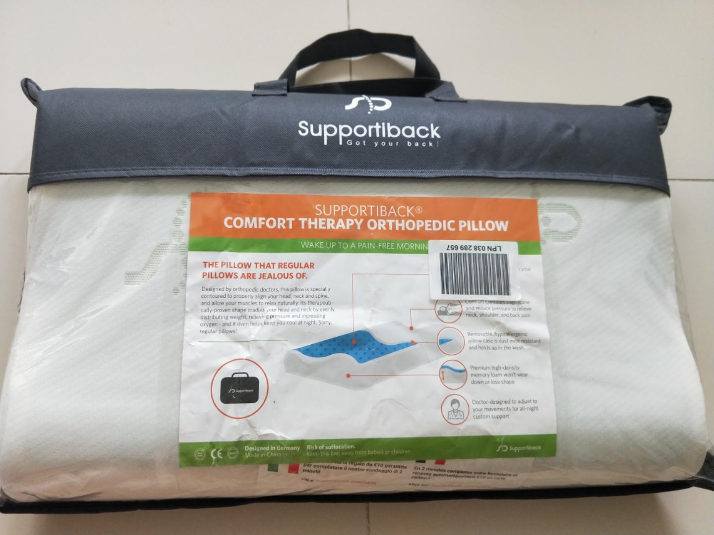 Memory Foam Pillows with and Supportiback Comfort Therapy Orthopedic Pillow 