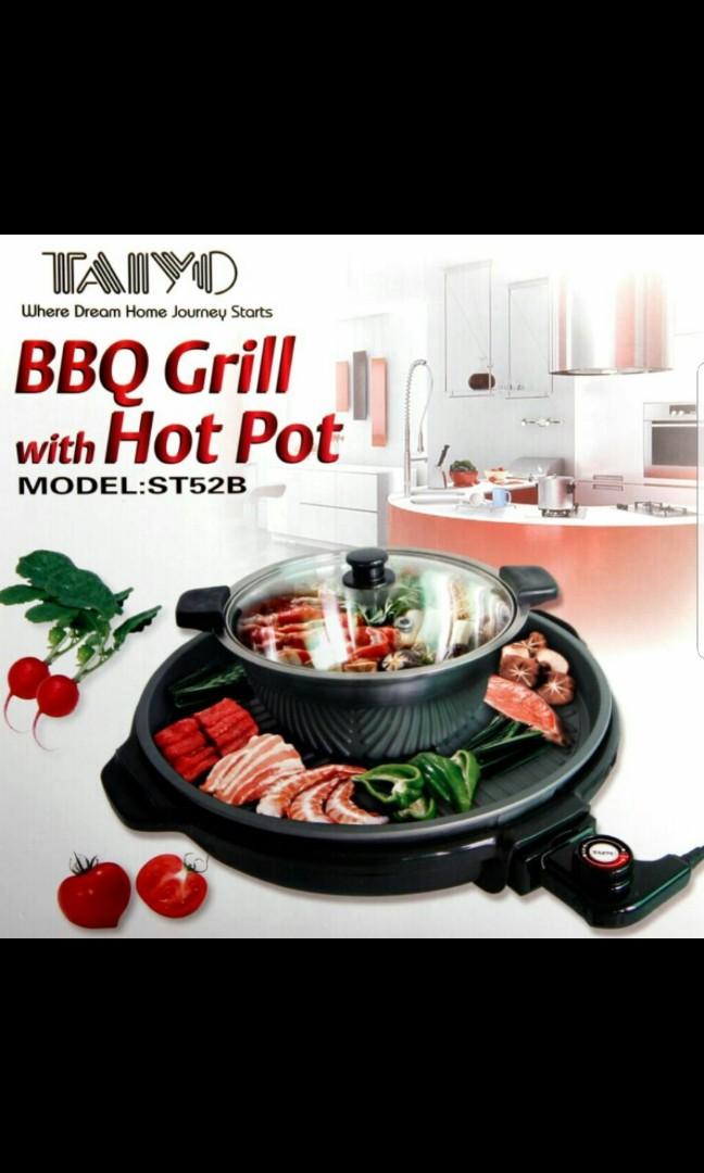 Taiyo electric grill with hotpot 30, TV & Home Appliances, Kitchen