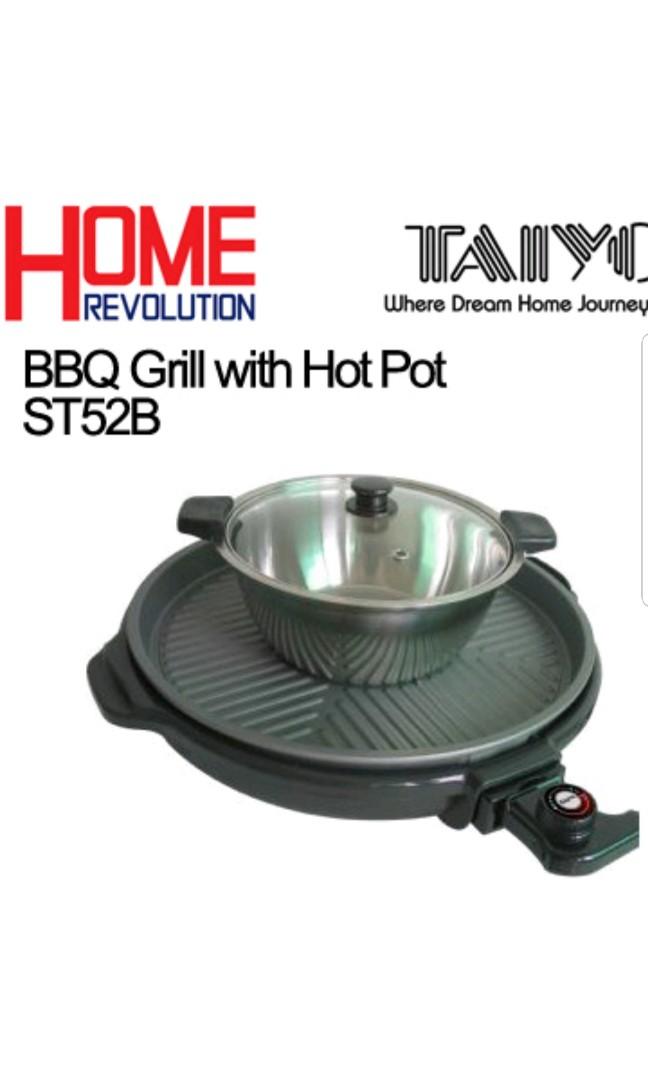 Taiyo electric grill with hotpot 30, TV & Home Appliances, Kitchen