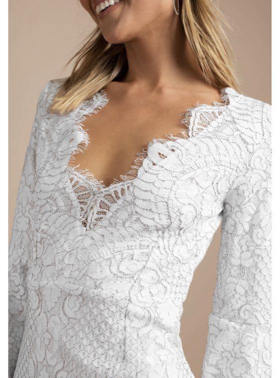 TOBI LYDIA EYELASH LACE WHITE BELL SLEEVE DRESS, Women's Fashion, Tops, Sleeveless on Carousell TOBI LYDIA EYELASH LACE WHITE BELL SLEEVE DRESS, Women's Fashion, Tops, Sleeveless on Carousell