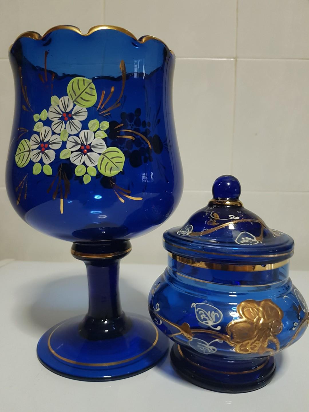Turkish Glassware With Gold Trimming, Furniture & Home Living