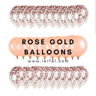 Rose Gold Confetti Balloon Set - 30 Pieces (Wedding / Proposal / Birthday / Decoration / Christmas)