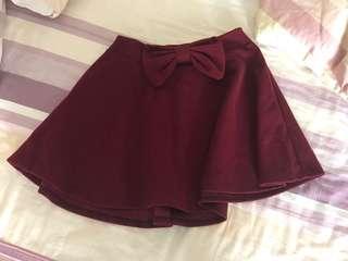 日系酒紅半裙 短裙