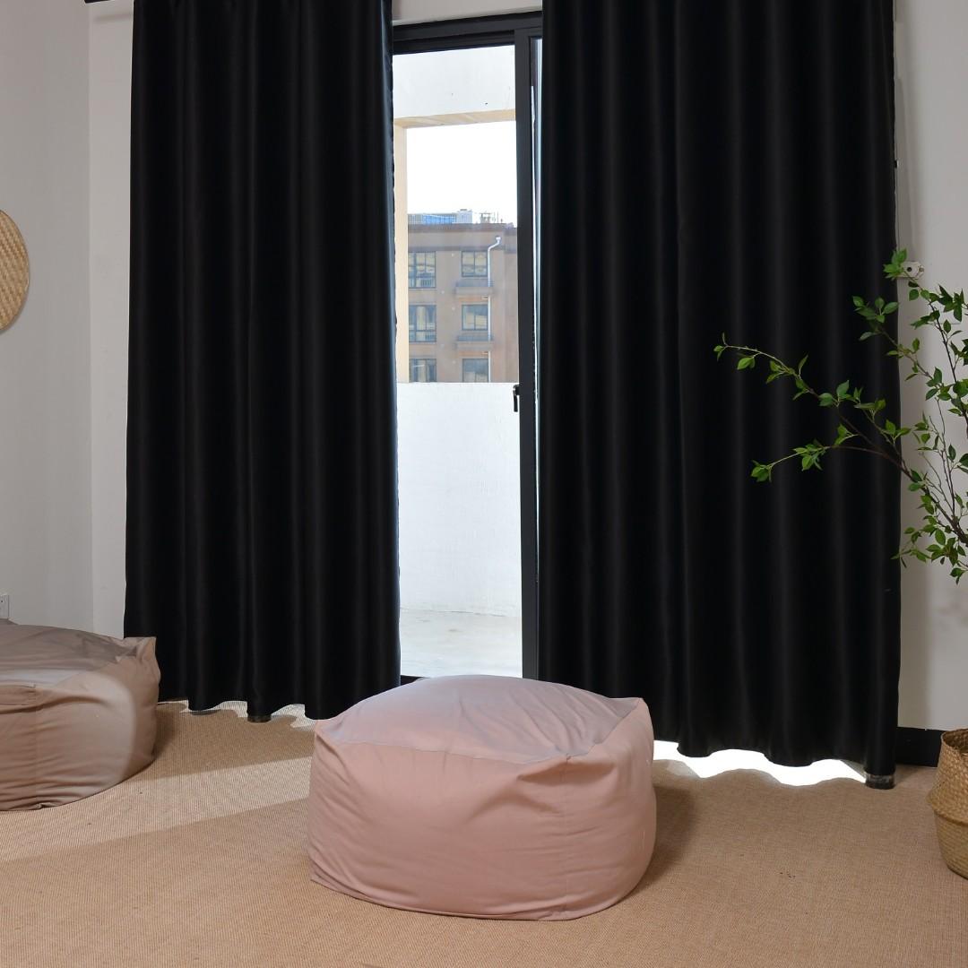 99 Coverage Sunlight Blackout Curtains Set Of 2pcs Black